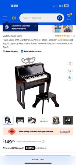 Learn With Lights Piano For Kids Hape 