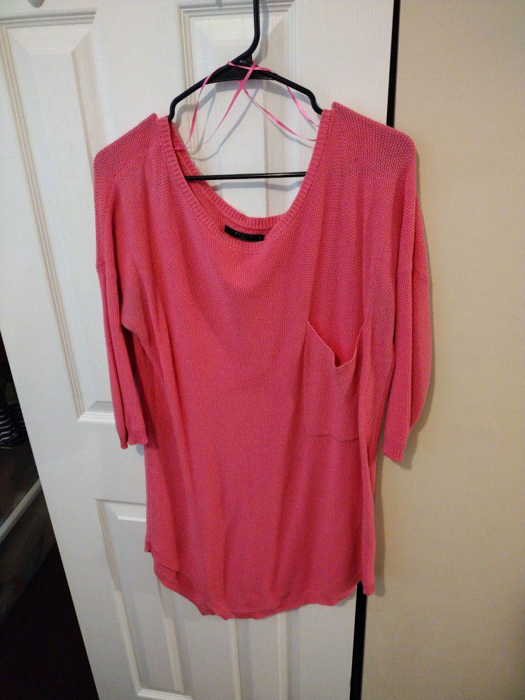 Pink Knit M Women's Dress/Long Sweater