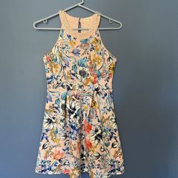 Off White Dress With Flowers