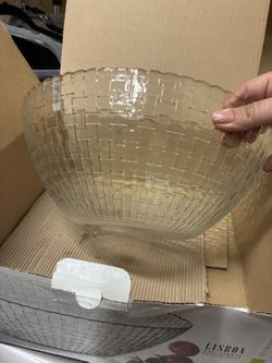 Brand New In Box Large Glass Salad Bowl 12 Inches 