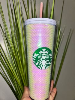Starbucks tumbler is a 2020 Holiday White Sequin Cold Cup