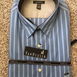 Van Heusen Dress SHIRT XL 17-17 1/2, NEW with Tags