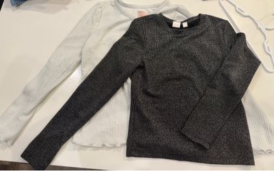 GAP Cat & Jack Ribbed Crewneck Sweater Set - Black and Light Gray Youth Large