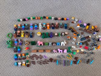 33 Minecraft Lego Mjnifigures & accessories, keychain, pin, assorted figures