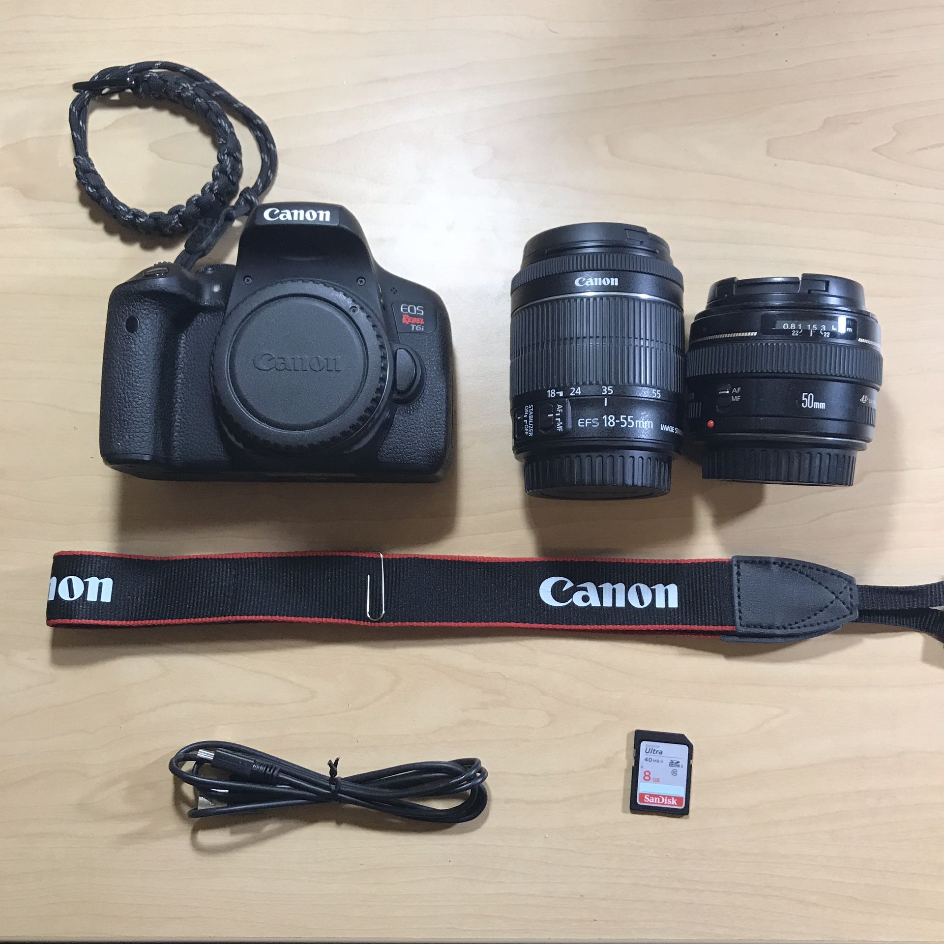 Canon EOS DSLR T6i Camera + Lens Kit