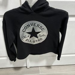 Converse Women Sweatshirt Hoodie SZ S PU Diamond Bar 