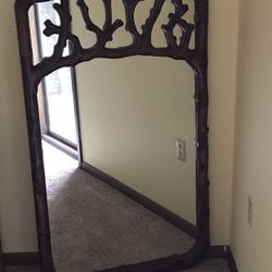 Large Framed Mirror — “Faux Bois”