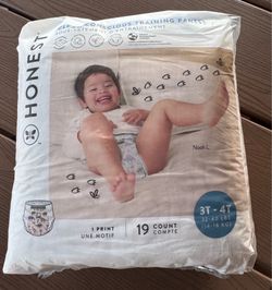 New The Honest Company Clean Conscious Training Pants Size 3T/4T (32-40 lbs), 19 count