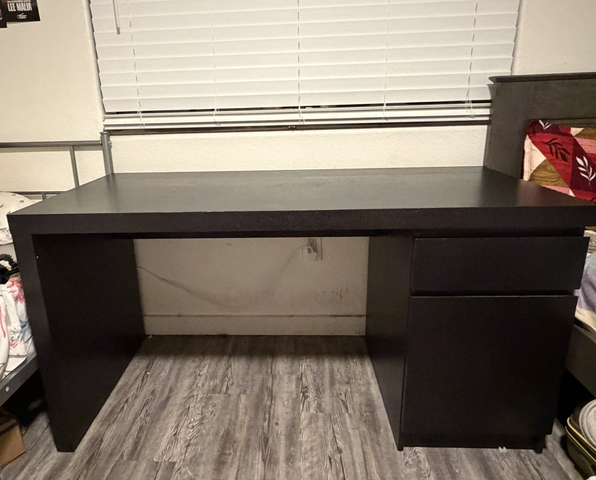 IKEA Malm Desk - Black-Brown