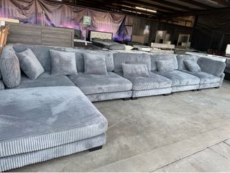 🛋️ NEW XL Corduroy Sectional – Still in Box 📦