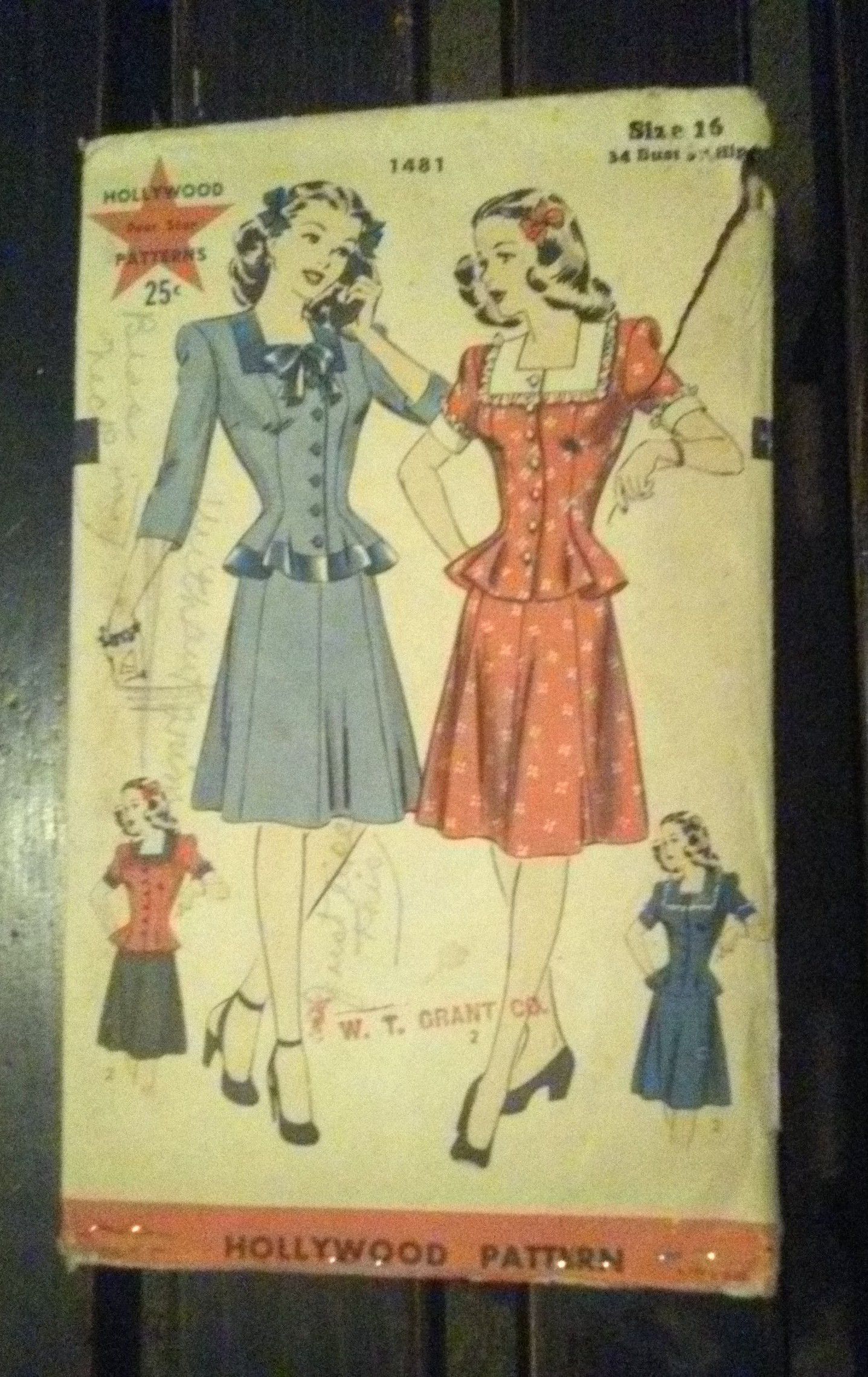 1940's Vintage Dress pattern- Rare