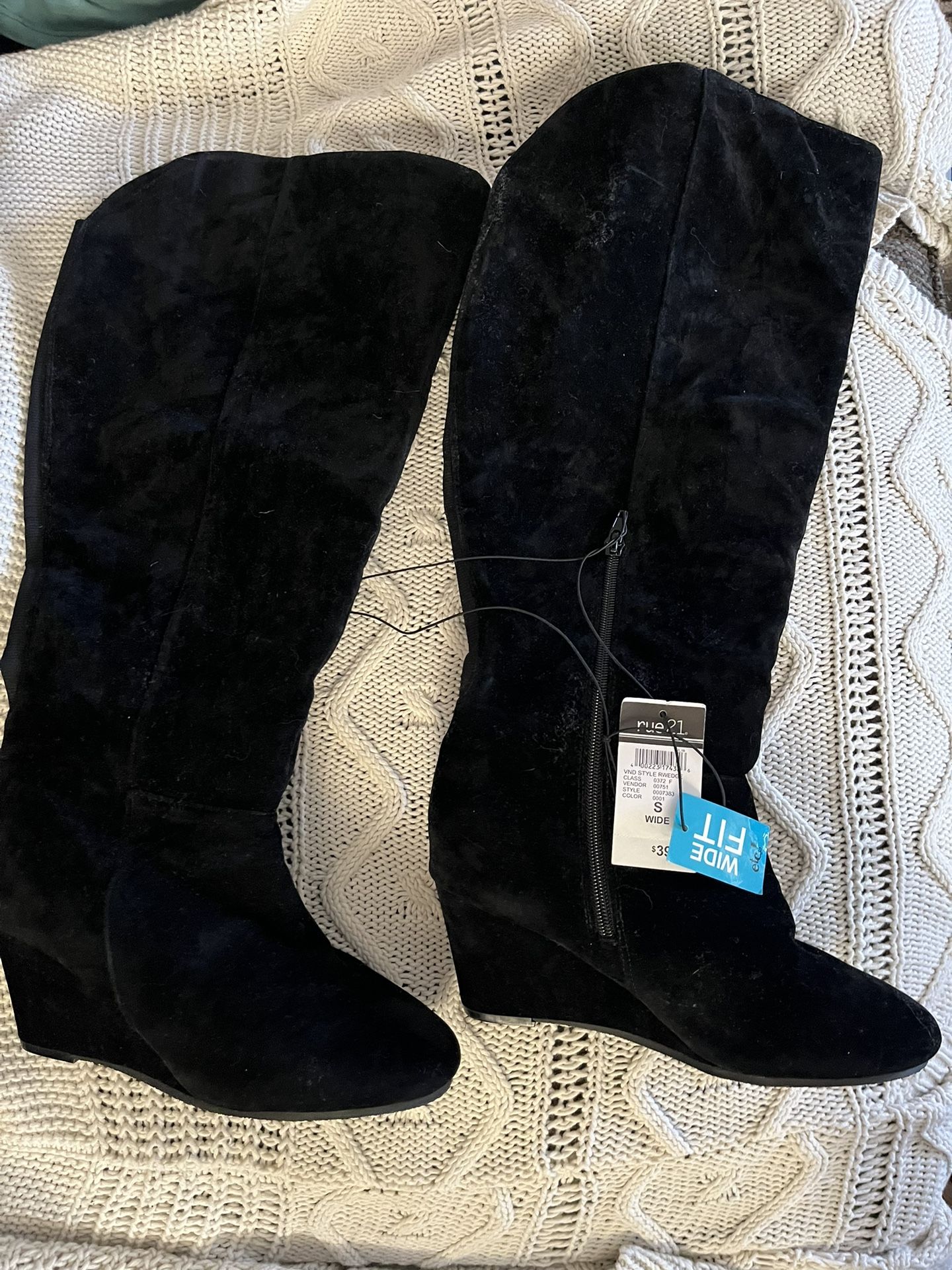 Black Long Knee High Boots , New