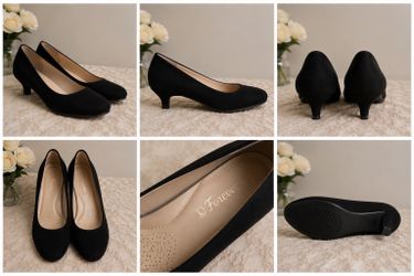 Brand New Women's Black Low-Heel Pumps – Size 7