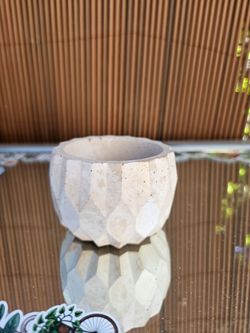 Handcrafted Large Geometric Cement Succulent Planter – $8