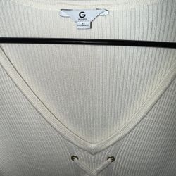 GUESS White Lace Up Dress