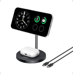 ANKER MagGo 2-in-1 MagSafe Compatible Qi2 15W Wireless Charging Stand