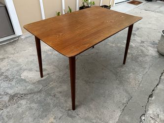Mid-Century Modern Wood Dining Table 47”