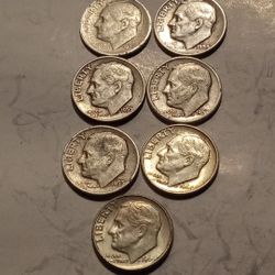 90% Silver Roosevelt Dimes...Some Toning