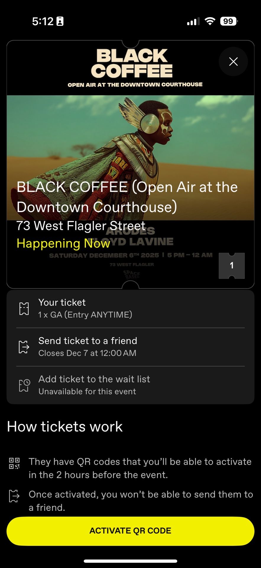 black coffee Downtown court house