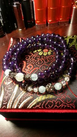 Authentic Amethyst and moonstone bracelet