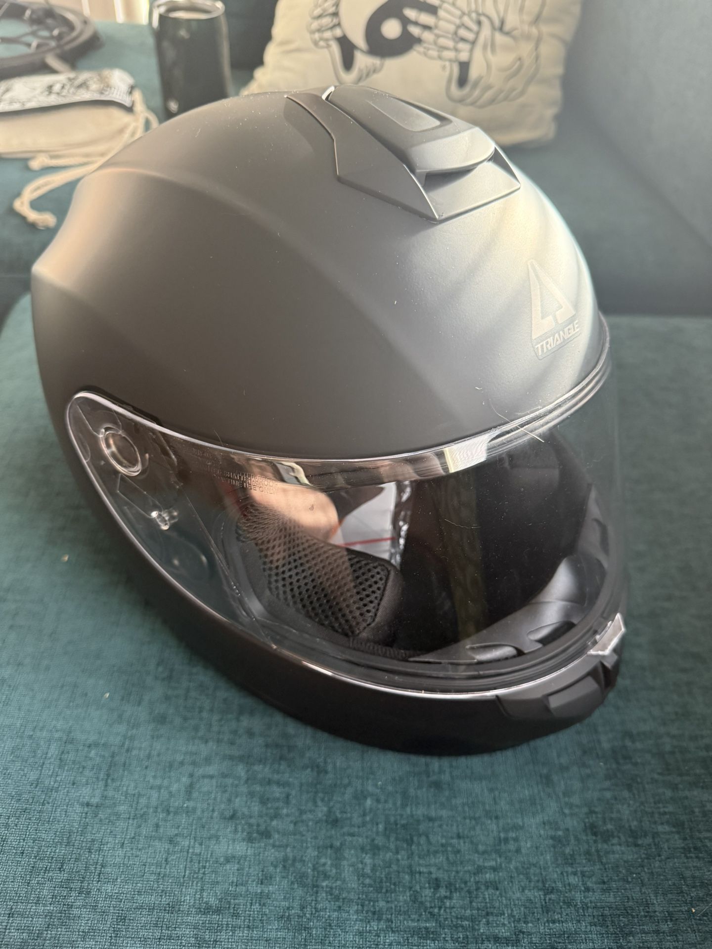 TRIANGLE Motorcycle Helmets Full Face Motorcycle Helmet for Men & Women with Tinted and Clear Visor Meet Dot Approved SMALL