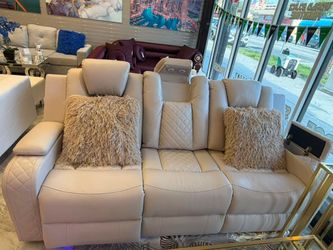 Electric reclining sofa and loveseat
