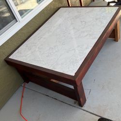 Outdoor Table With Rovk Top