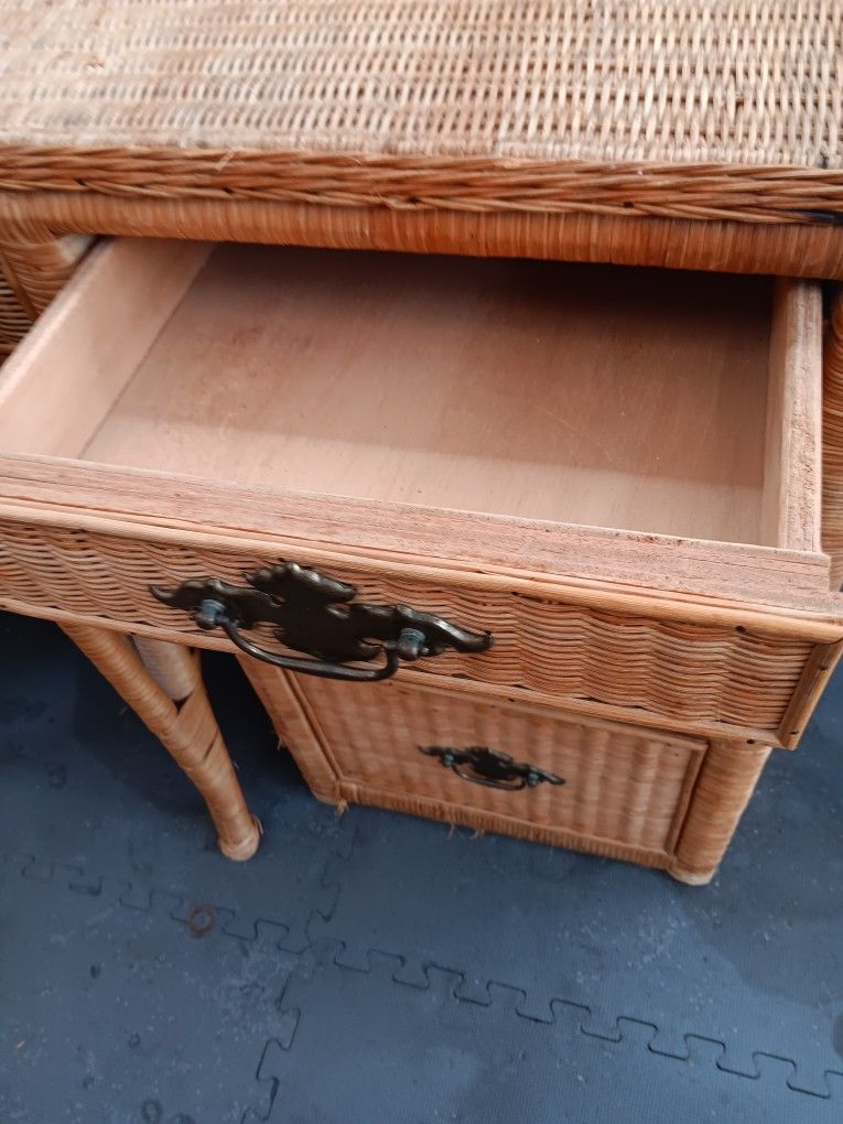 Palm Beach Regency Coastal Rattan Wrapped Desk / Chair 125 OBO for