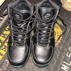 Black Nike Booths Leather Kids 