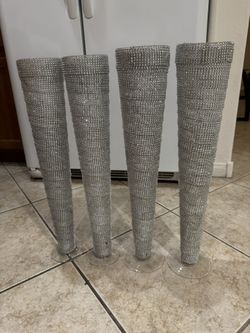 Cys Excel Glassware 25” Tall Decorative Vase Set Of 4