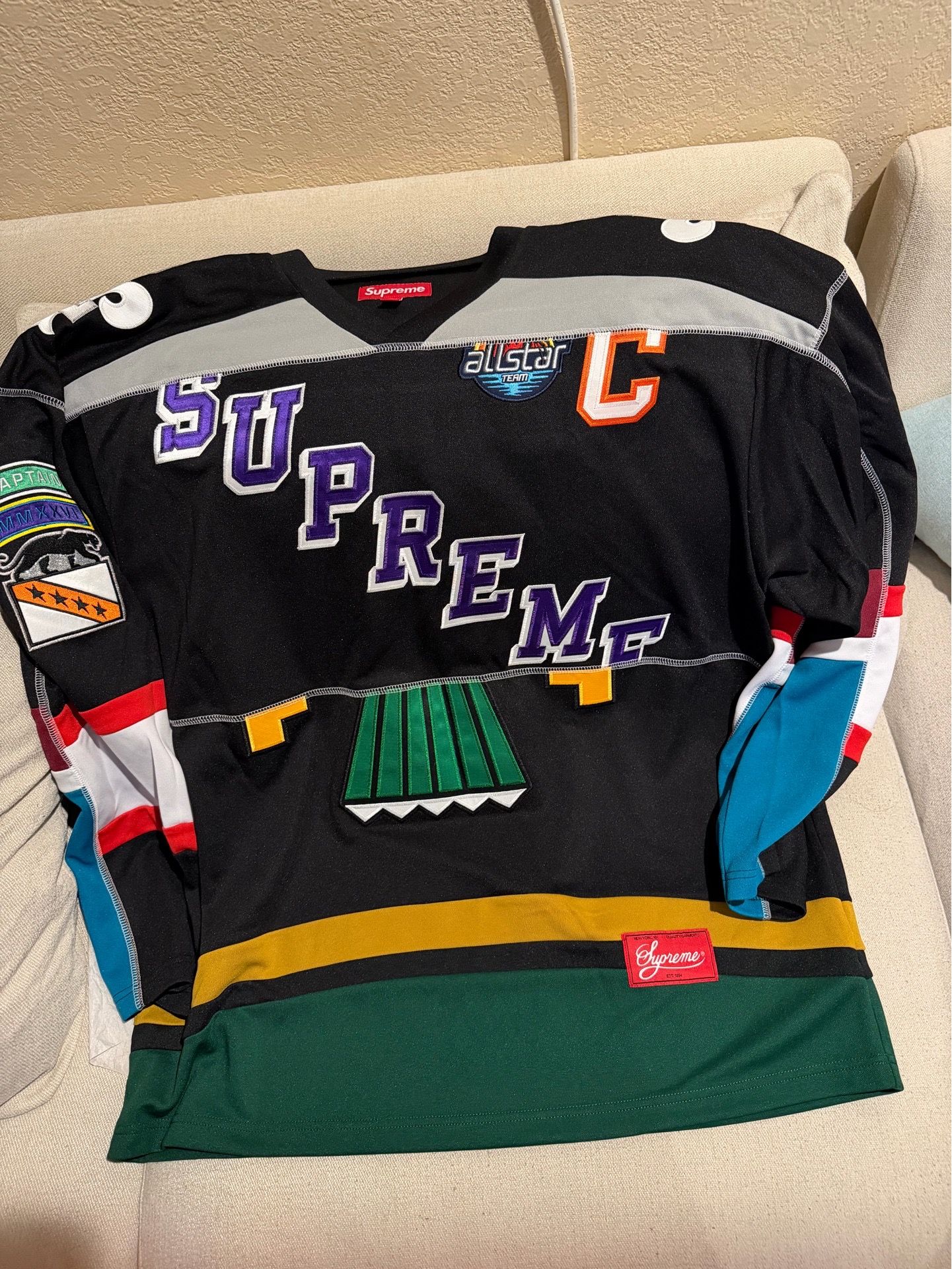 Supreme Paneled Hockey Jersey size XL Black
