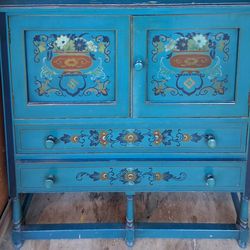 vintage sideboard table wooden European