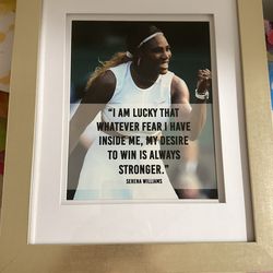Serena Williams Framed Sign