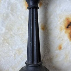 Set of 2 Vintage Black Metal Candle Holders