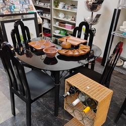 Nice 6pc Smoke Glass Table Set 
