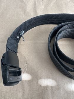 Black Nylon Travel Money Belt with Hidden Zipper