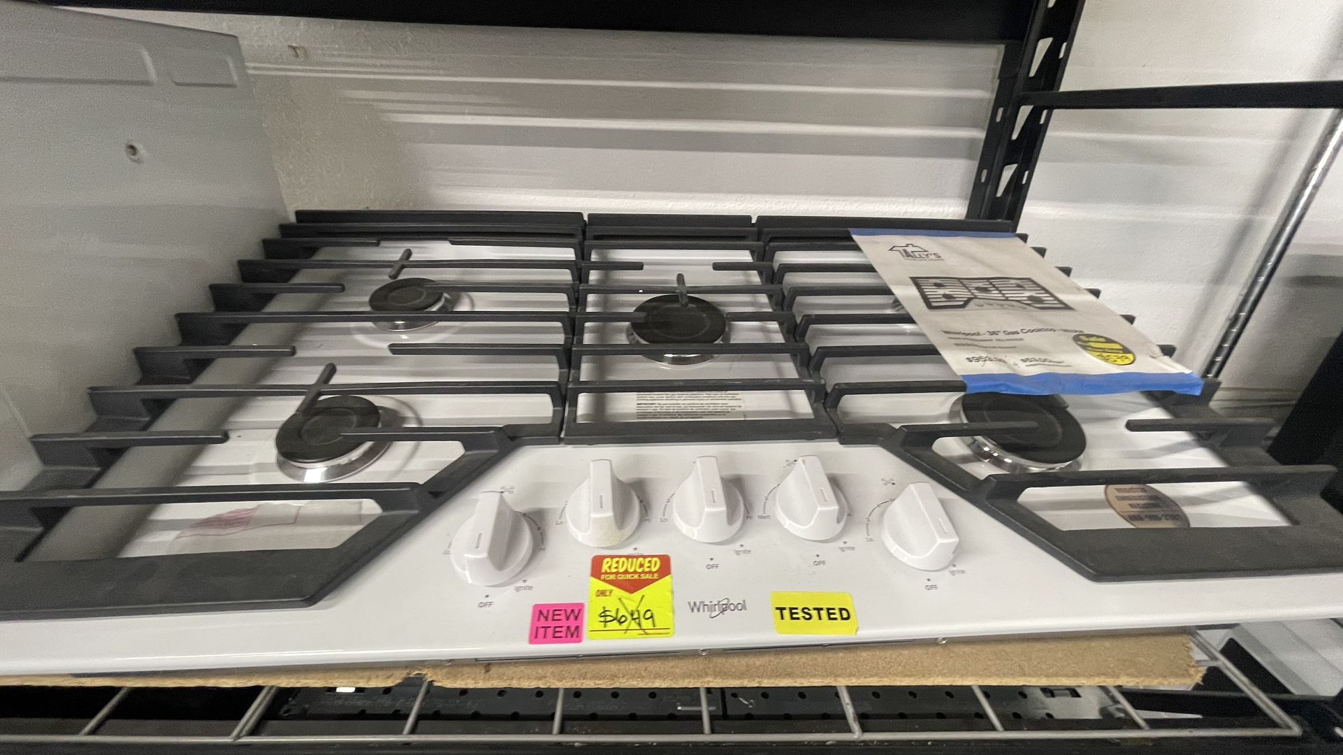 Whirlpool 36 Gas Cooktop In White