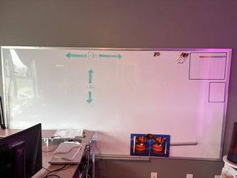 Whiteboard, Magnetic, Silver/White 8 Ft x 4 Ft