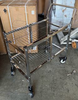 Chrome 2-Tier Wire Utility Cart