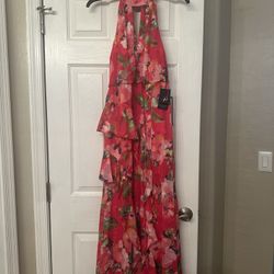Adrianna Papell Pink Floral Dress 6 Petite New