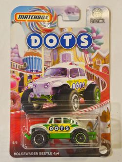 MATCHBOX # 6 OF 6 . DOTS CANDY.SERIES . 1960'S VOLKSWAGEN BEETLE 4X4 .