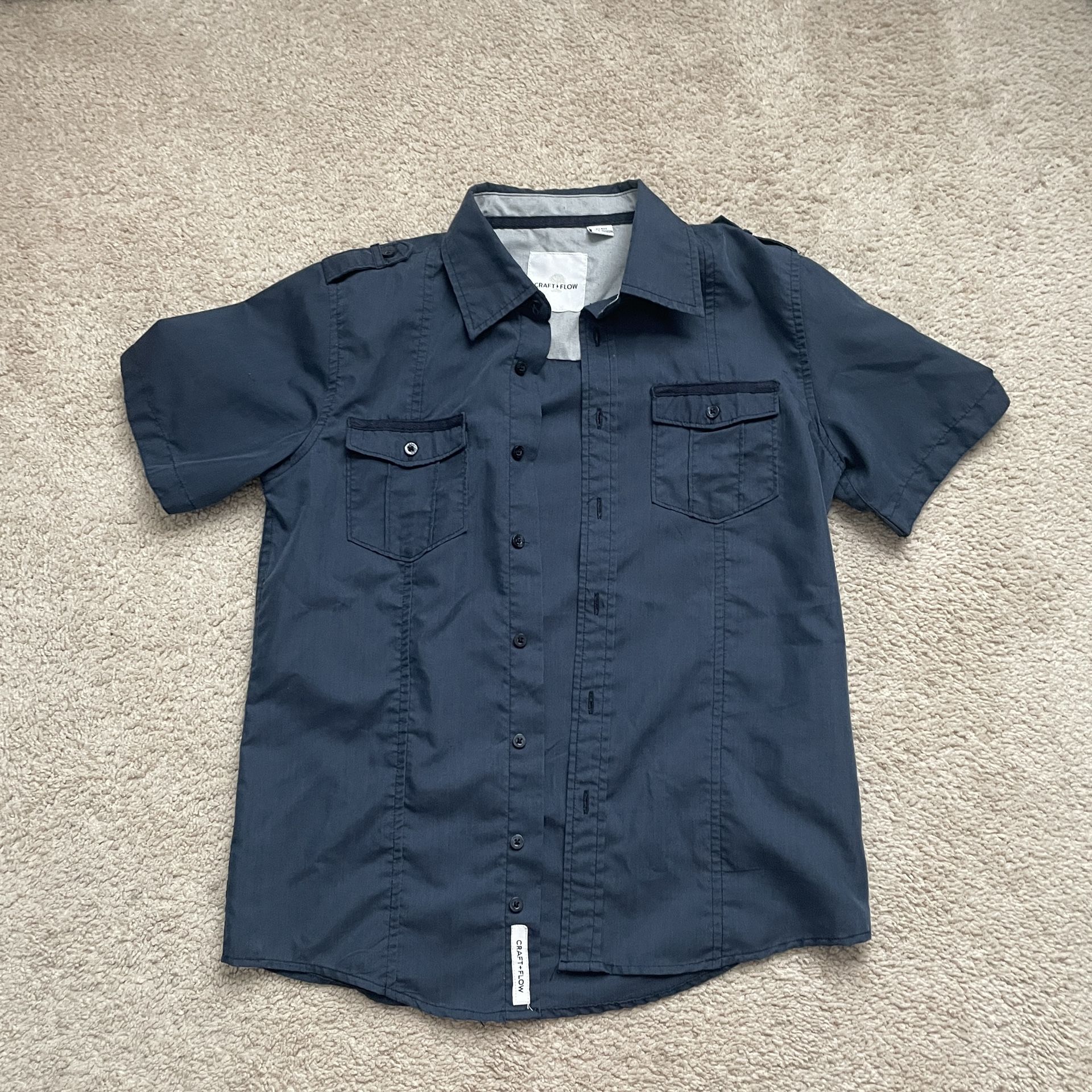 navy blue button down
