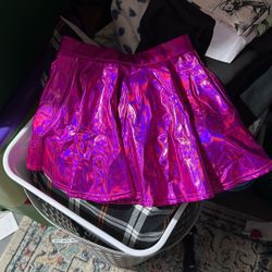 Girls Pink Metallic New Years Eve Skirt Size 8 Youth