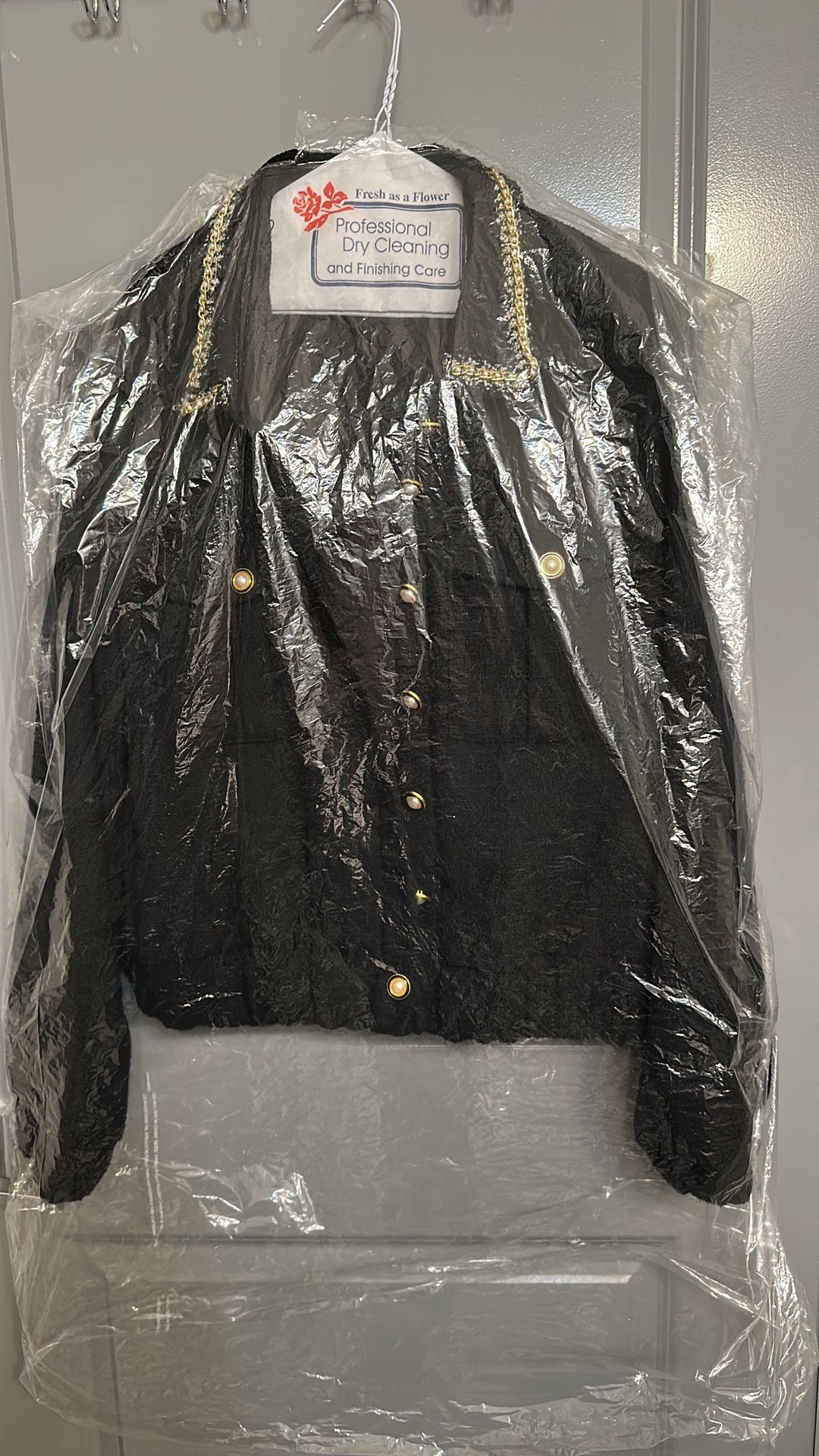 Nanette Lepore Tweed Jacket – Black w/ Gold Detail – Size M