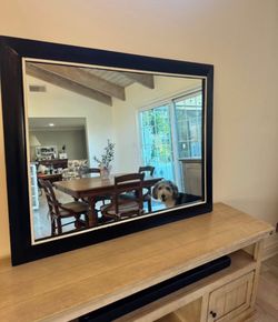 Vintage Solid Wood Mirror Black
