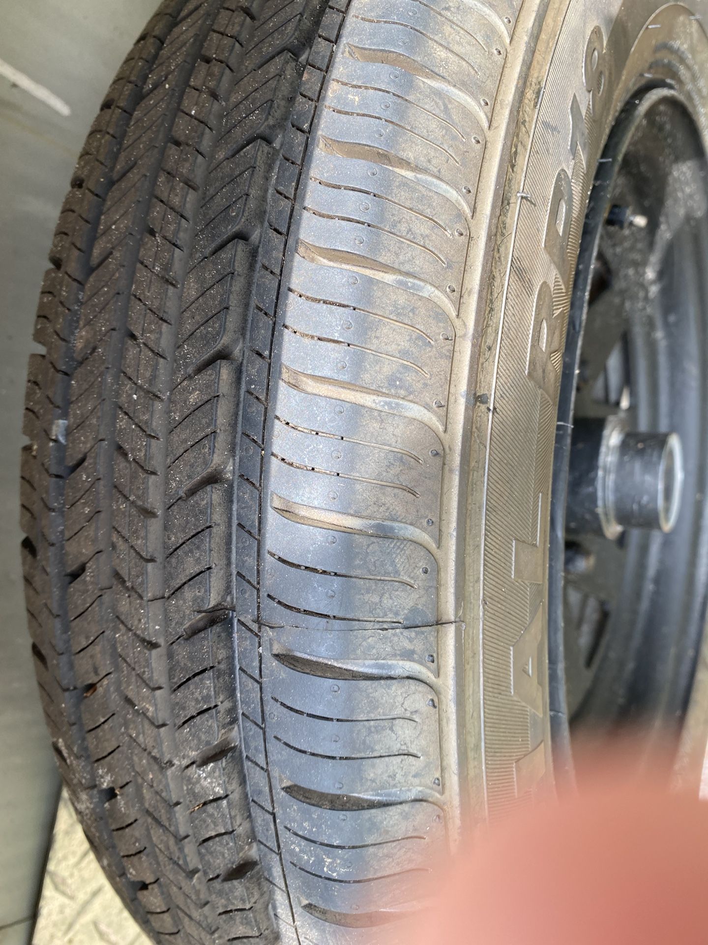 2 Tires P155/80R13 90% tread used for 1 trip