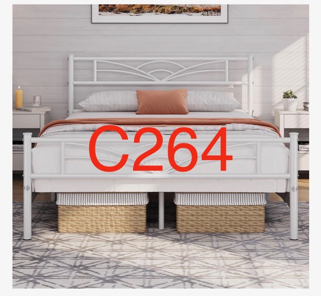 C264. Full Size Bed Frames Metal Platform Bed