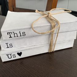 TenXVI Designs Decorative White Books, Set of 3 - This Is Us 