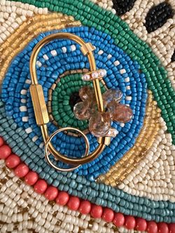 Handmade floral glass bag charm