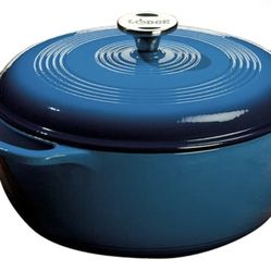 Lodge 6qt Cast Iron Enamel Dutch Oven , Blue .